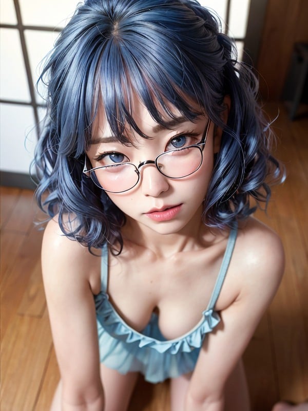 600px x 800px - Cute, Blue Eyes, Blue Hair AI Porn