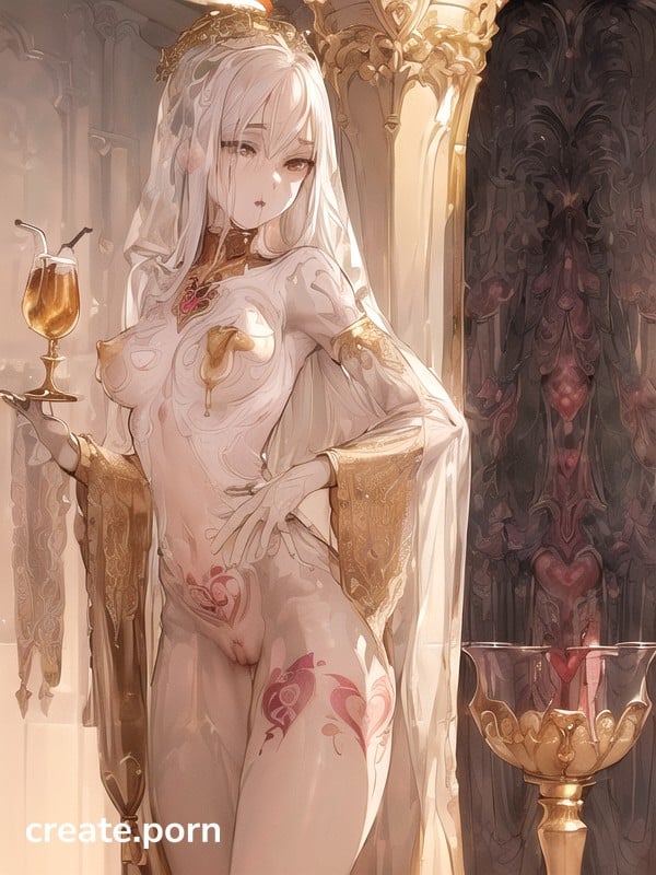 Detailed Puffy Nipples, Pale See-through Body, Erotic Smug Girly Face Hentai AI Porn