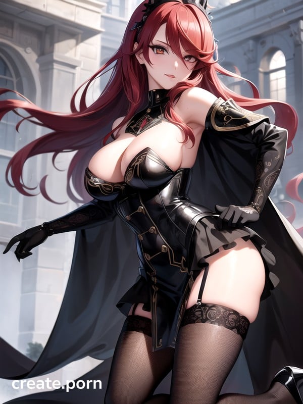 Pinup Pose, Curvy Body, Black Eyeliner Hentai AI Porn