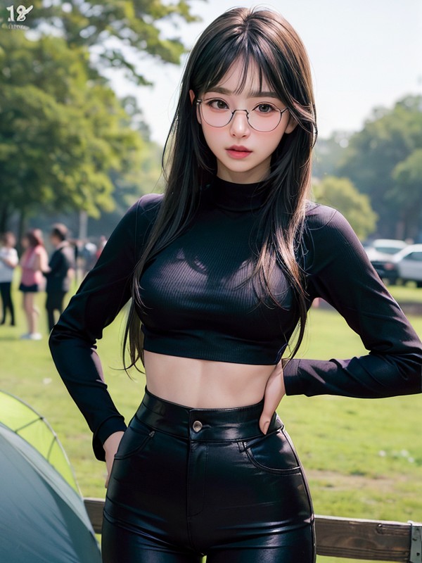 Glasses, Crowded, Camping Gear AI Porn