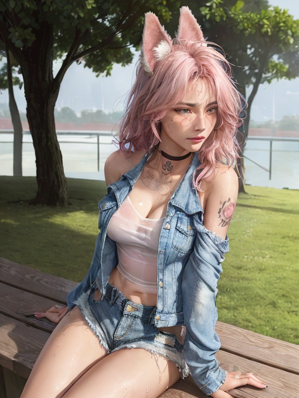 粉紅色, Abandoned Asian Huts, Pink Wolf Tail AI黃片