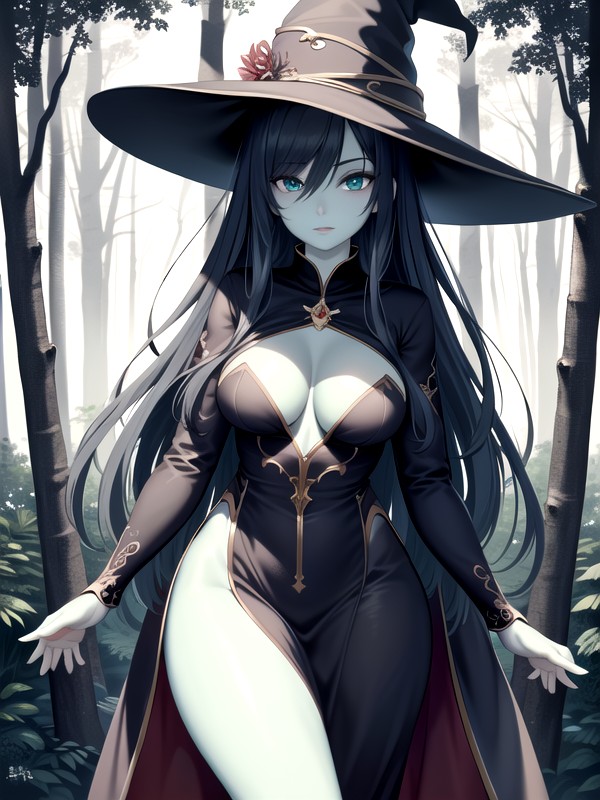 Black Witch Cartoon Porn - Witch Costume, Green Skin, Front View AI Porn