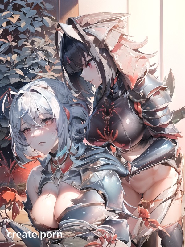 Battle Stance_open Arms, Armor With Red And Blue Patterns, 🦞creature🦀 🪖armor🛡️ Hentai AI Porn