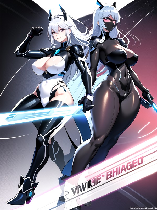 Full Body, Sleek Armor With Glowing Edges, Futuristic Warrior Waifu AI Porn