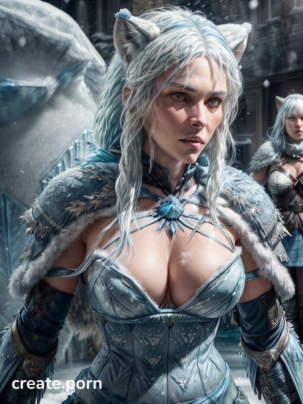 Medieval, High Boots Made Of Ice, Snow AI Porn