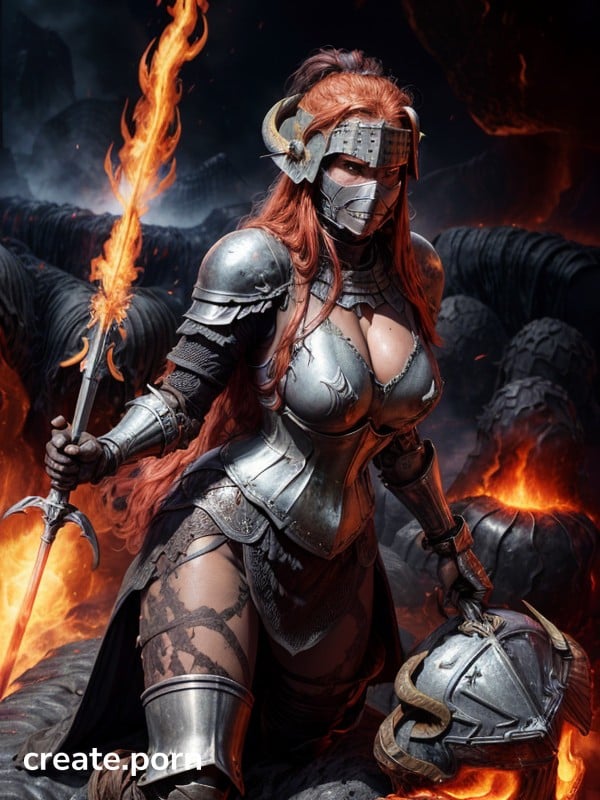 High Boots Made Of Lava, Fit, Soot Falling AI Porn