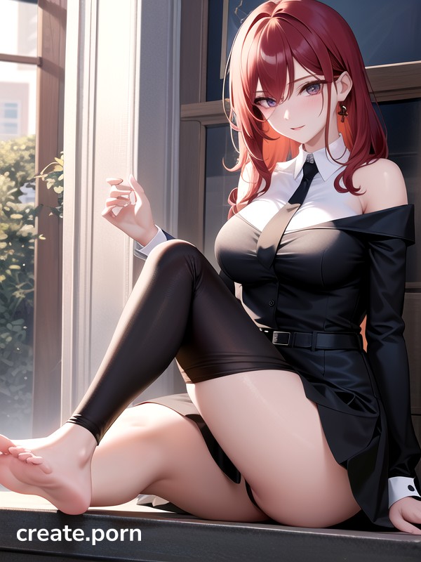 Black Ecchi - Black Pants, Ultra Detailed, Black Necktie AI Porn