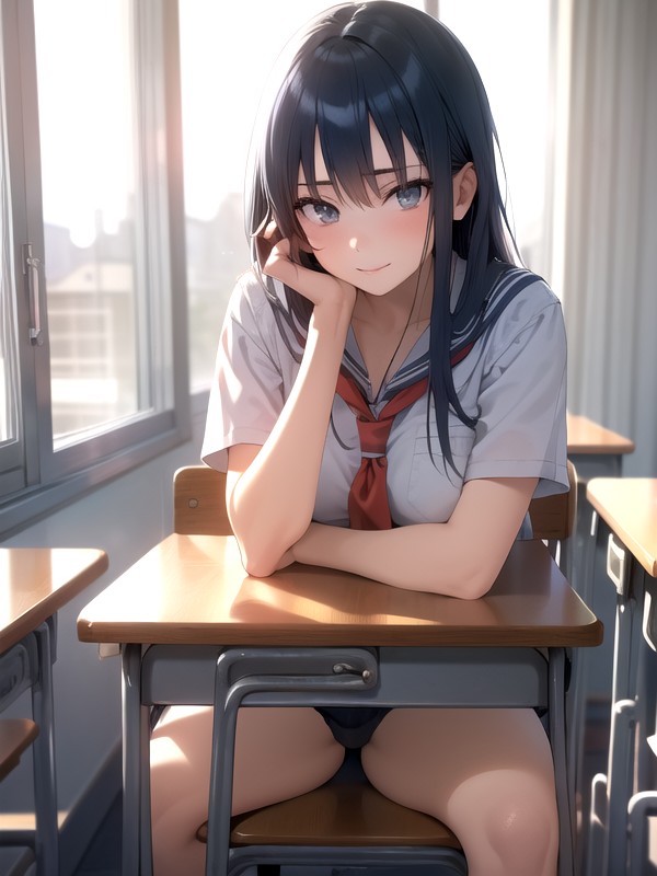 Anime Class Porn - Blue Hair, Warm Anime, School AI Porn