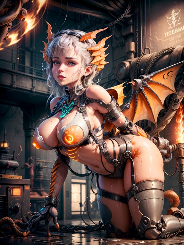 Orange Dragons Wings, Cables, Connector Hentai AI Porn
