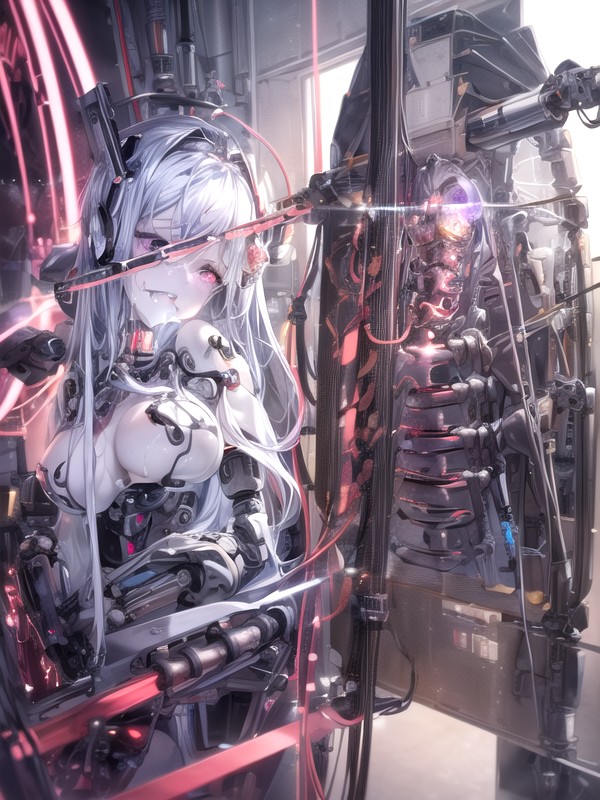 Mechanical Body, Freckles, Electronic Helmet Hentai AI Porn