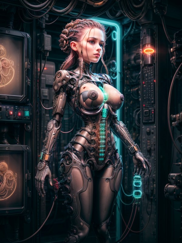 Hyper Detailed Machine, Wet, Tentacles Penis AI Porn