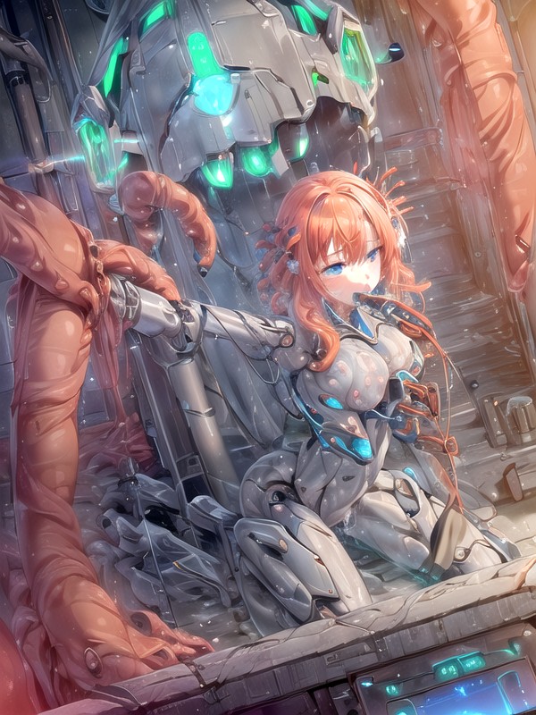 Sweaty, Dead Tree Glowing In Green, Mechanical Penis Hentai AI Porn