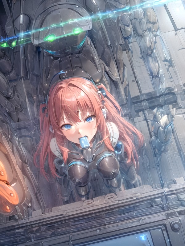 Mechanical Penis, Switch, A Lot Of Thick Cables Connect To Her Body Hentai AI Porn