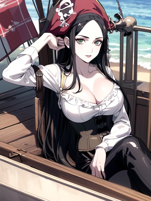 Wearing Pirate Hat, Masterpiece, Sultry Green Eyes Hentai AI Porn