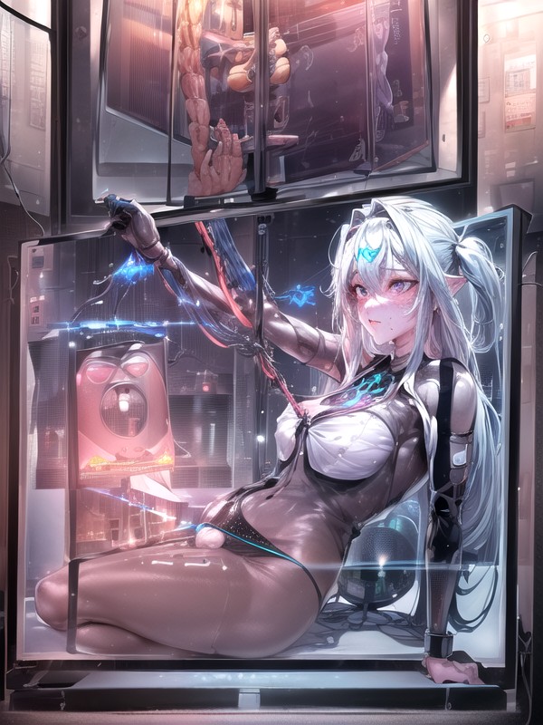Hyper Detailed Machine, Metal Tentacles, Display Hentai AI Porn