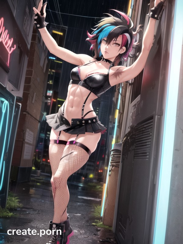 Full Body, Choker, Fishnets Hentai AI Porn