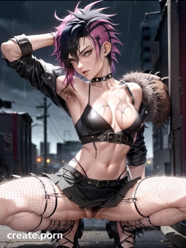 Punk Rock Style, Full Body, Sexy Pose Hentai AI Porn