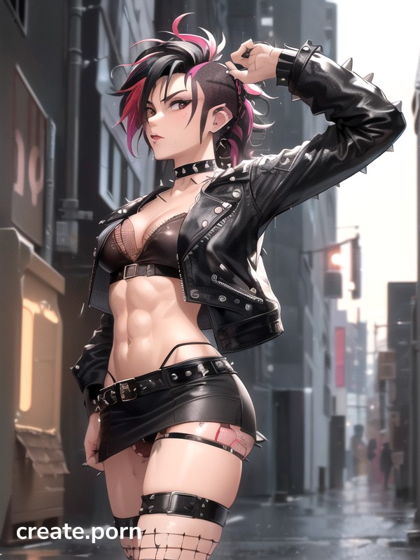 1 Person, Small Breast, Leather Jacket Hentai AI Porn