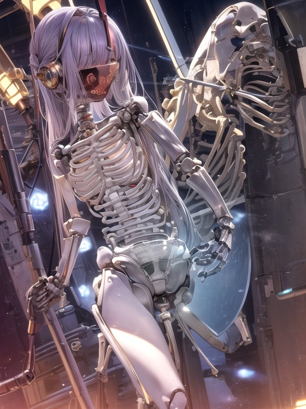 Wet, Metal Holographic Skeleton, Creampie Hentai AI Porn
