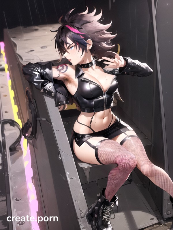 Sexy Pose, Neon Lights, Fit Hentai AI Porn