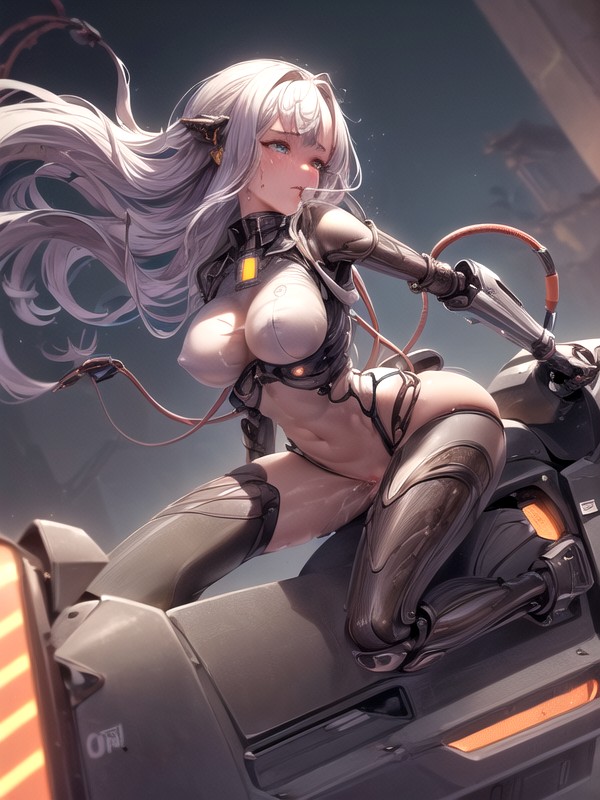 Vikingo, A Lot Of Thick Cables Connect To Her Spine, Lightning Hentai IA