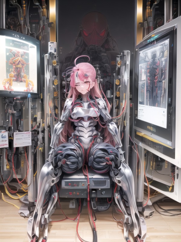 Mechanical Restraints, Symmetry, Hyper Detailed Machine Hentai AI Porn