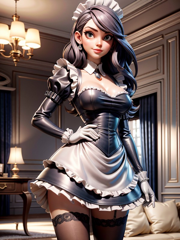 French 3d Porn - French Maid, Living Room, 3d (cartoon) AI Porn