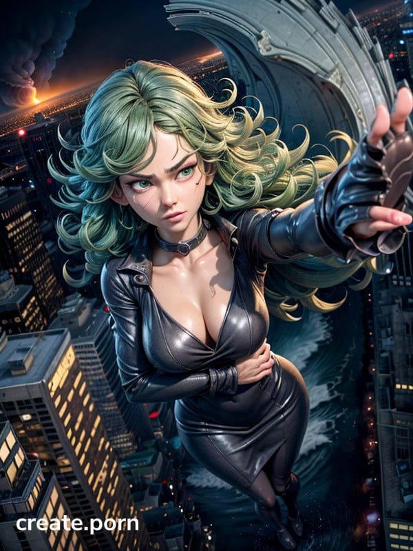 Tatsumaki (one Punch Man), Small Breast, Disaster Strikes The City Hentai AI Porn