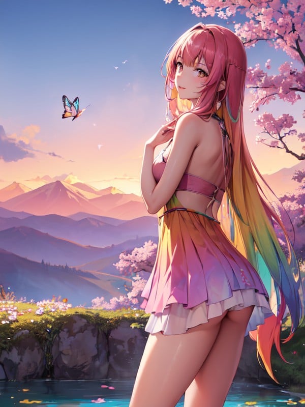 And Violet Stones, Prismatic Sky, Panoramic View Hentai AI Porn