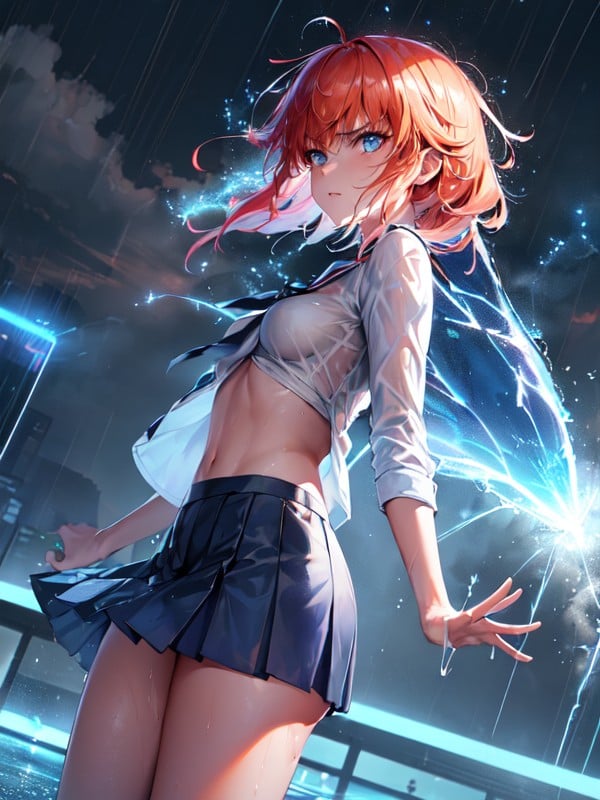 Front View, Wet Skin, Dramatic Lighting Hentai AI Porn