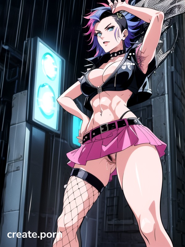 Multi Colored Hair, Realistic Woman, Fit Hentai AI Porn