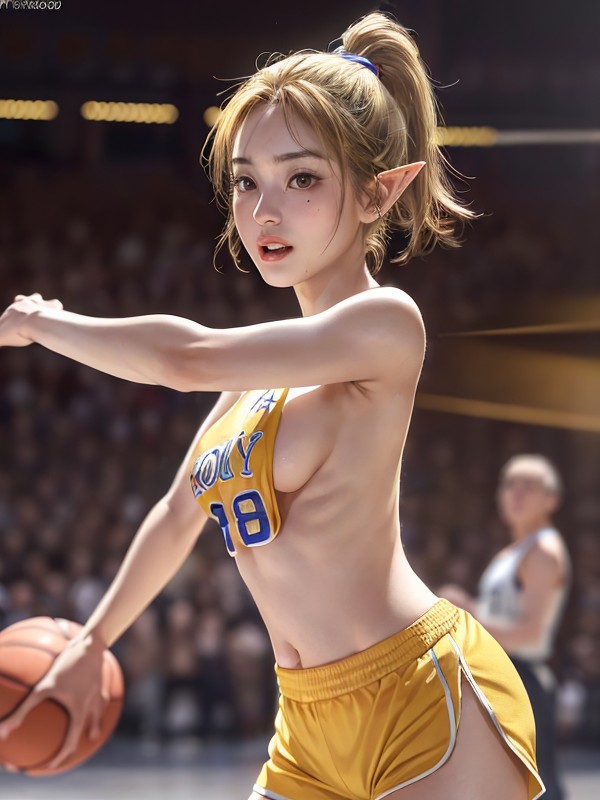 Female Basketball Player Porn - Natural Breast, Ashamed Smile, Night AI Porn