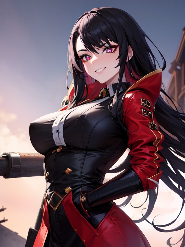 Relaxed Eyes, Hands In Pockets, Fiery Background ヘンタイAIポルノ