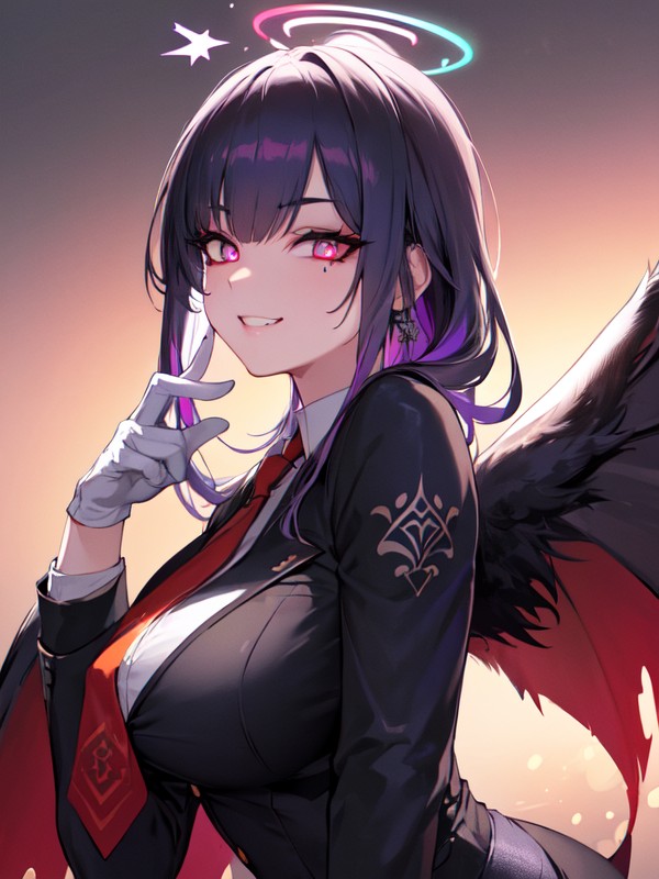 Thick Eyelashes, Ponytail, Showing Fangs Hentai AI Porn