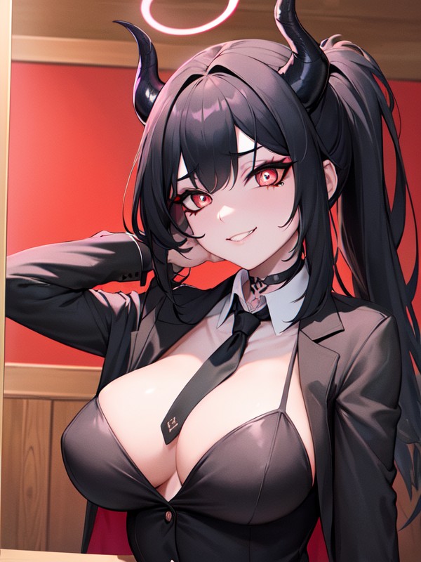 Villainess, Grinning, Ponytail Hentai AI Porn