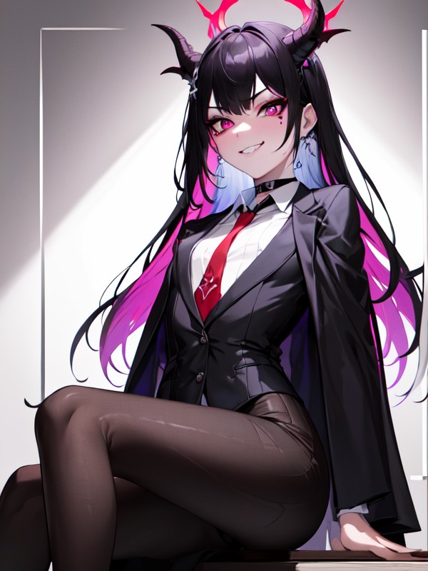 Villainess, Black Tie, Vampire Teeth Hentai AI Porn