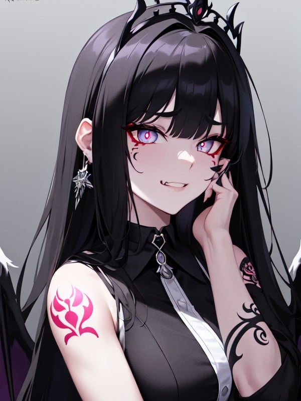 Cape, Intricate Facial Tattoo, Grinning Hentai AI Porn