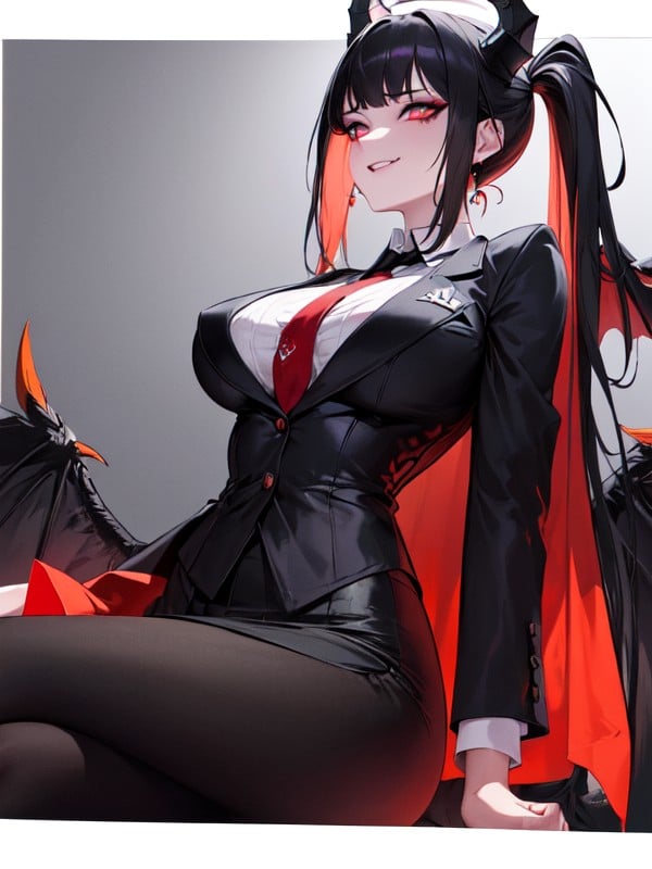Vampire Teeth, Glowing Eyes, Long Length Hentai AI Porn