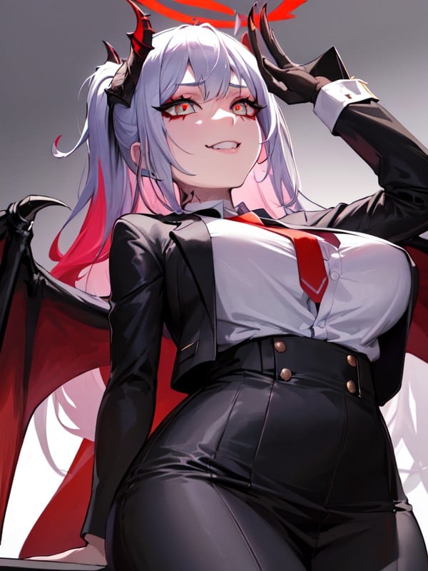 Tuxedo, Vampire Teeth, Arms Crossed Hentai AI Porn