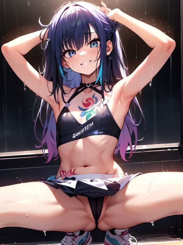 Tattoo, Head Bukkake, Glowing Hair Hentai AI Porn