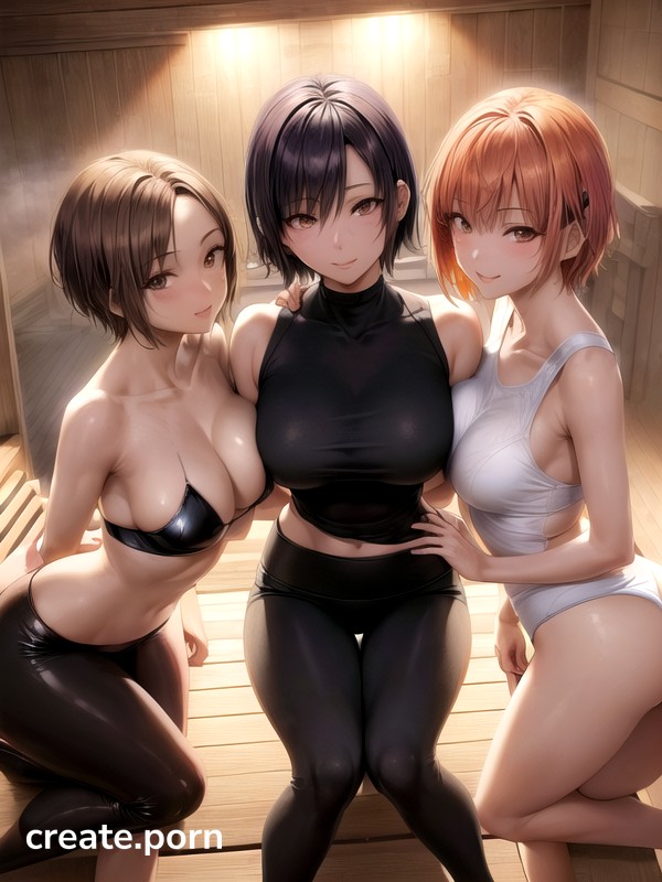 Anime Girls Upskirt Porn - Night, Sauna, Bottom Up (upskirt) AI Porn