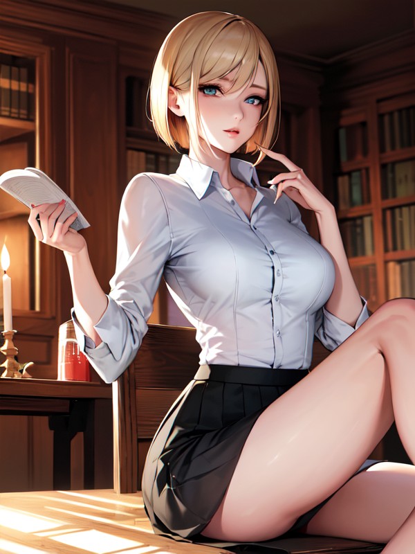 Spreading Her Legs, Fair Complexion, Flirting AI Porn
