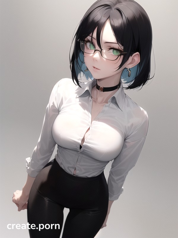 Black Green Glasses Porn - Green Eyes, Black Hair, Pale Skin AI Porn