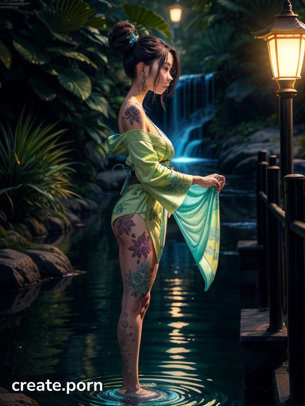 Full Body, Flower Crown, Standing On The Water AI Porn