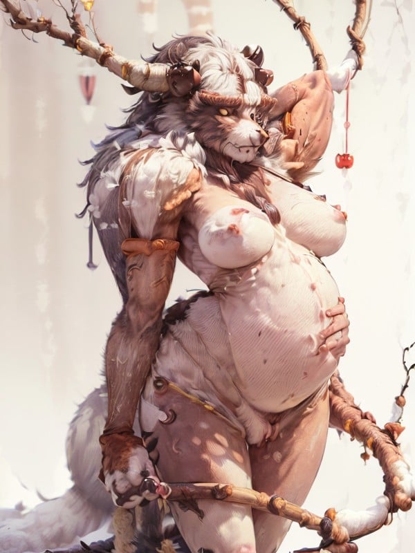 & Furry Beast, On The Head Complex Horns A Tree Diagram, In Heat AI Porn