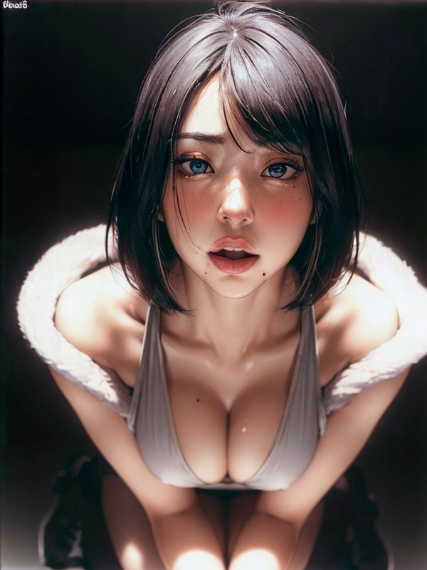 Blushing Face, Thick Shiny Lips, Adoring Gaze AI Porn