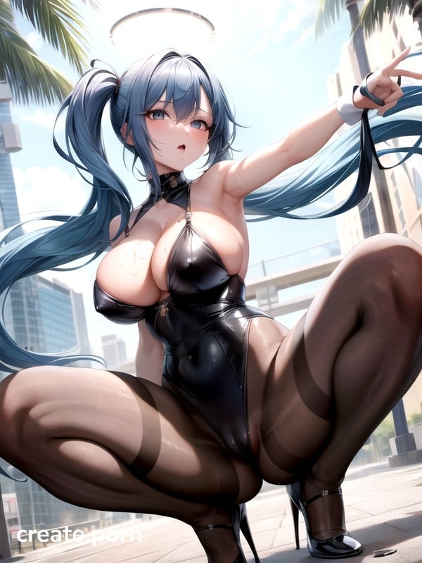 Light Blue Hair, Masterpiece, Medium Hair AI Porn