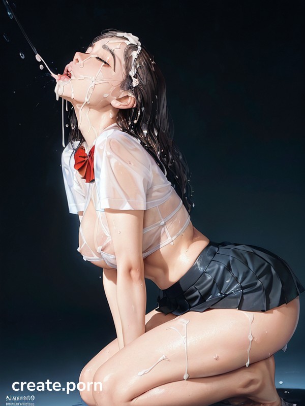 Clear And Pale Complexion Akin To Transparency, Close-up Of The Face, Cumming Face AI Porn