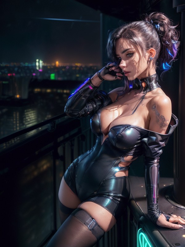 The Sky Is Colorful, Underboob, Night AI Porn