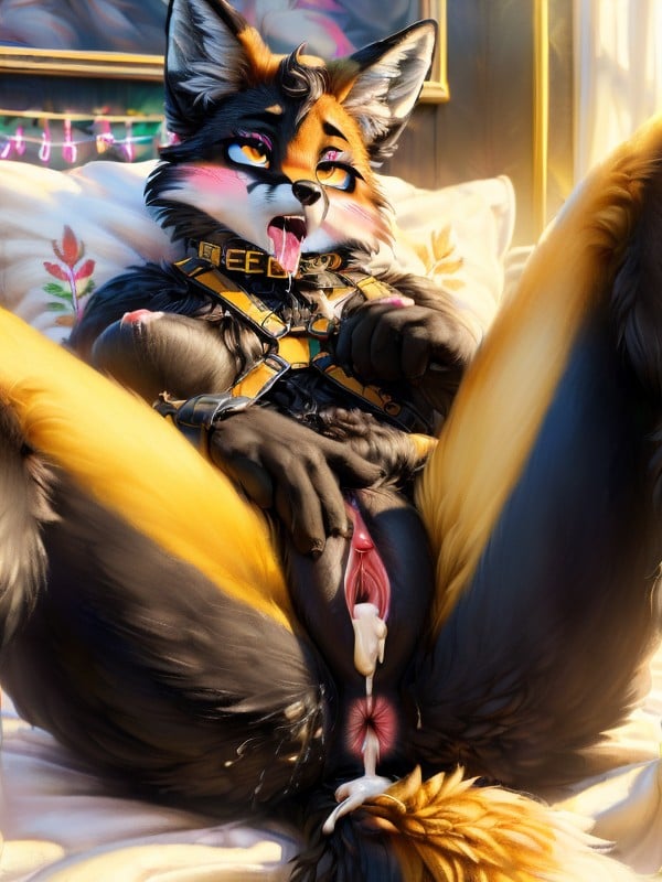 Full Harness Made Of Leather, Uncensored, Breast Furry AI Porn